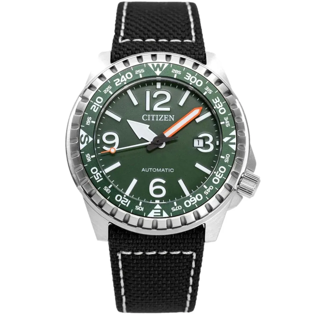 Citizen Automatic NJ2198-16X Black Nylon Green Dial Analog Sports Watch