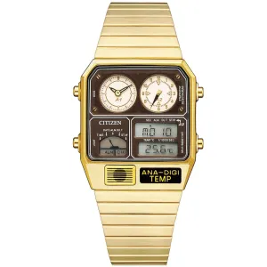 Citizen JG2103-72X Gold Tone Digtail Analog Temp Chronograph Watch