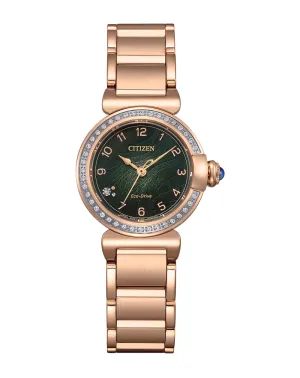 Citizen Ladies Eco Drive Diamond Crusted Bezel Blt RG WR50