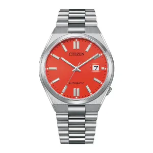 Citizen Tsuyosa Silver Stainless Steel Blazing Red Dial Automatic Watch for Gents - NJ0158-89W