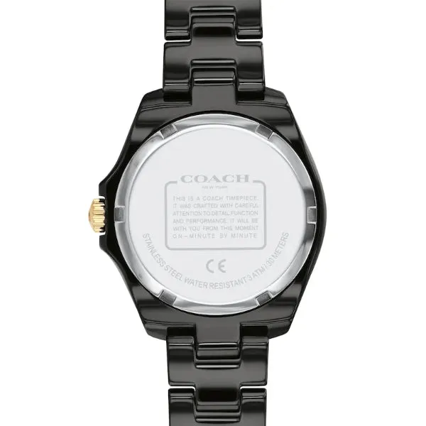Coach Preston Black Creamic Strap Black Dial Quartz Watch for Ladies - 14503461