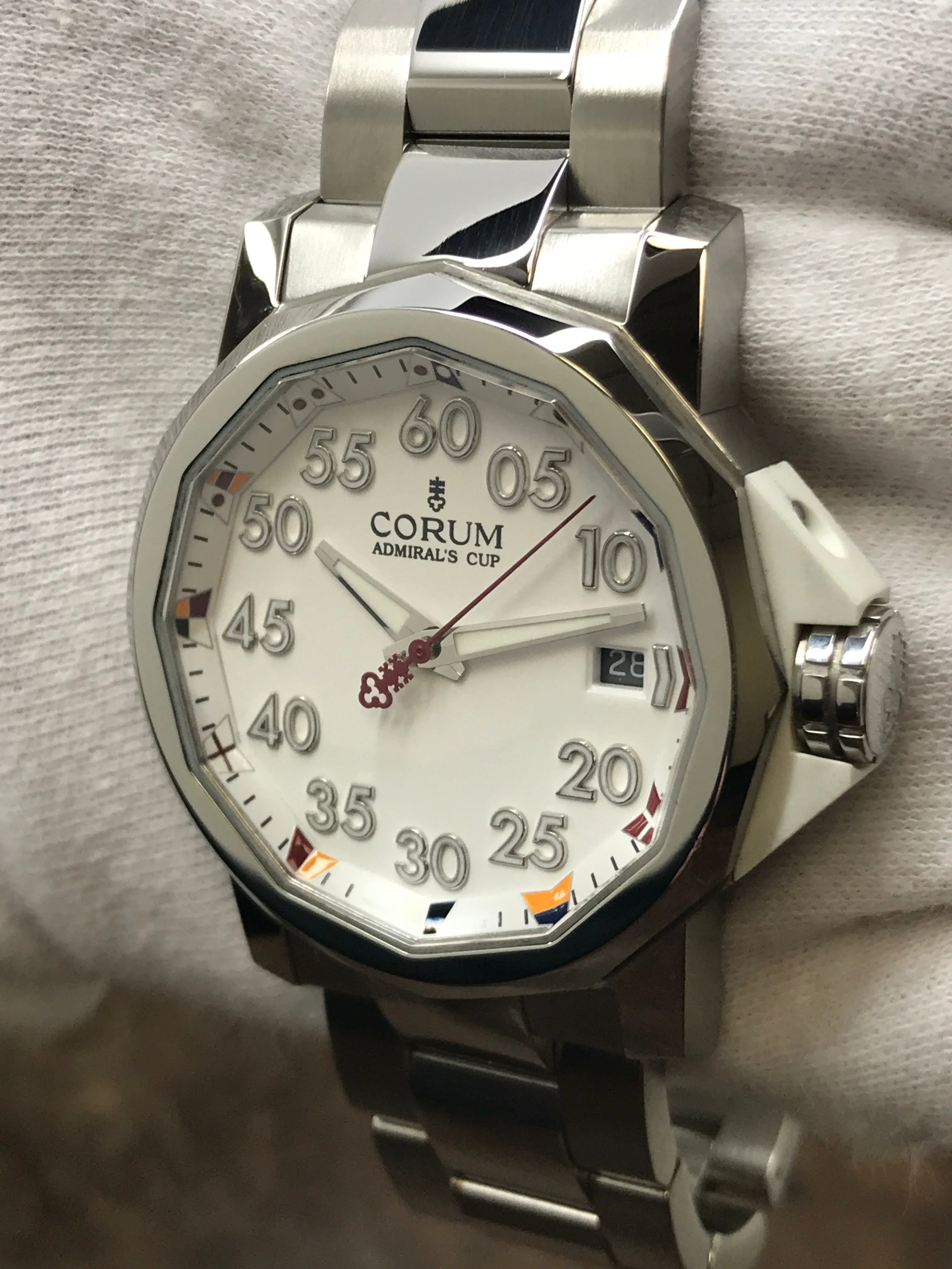 Corum Admirals Cup Competition  01.0010 White Dial Automatic Men's Watch