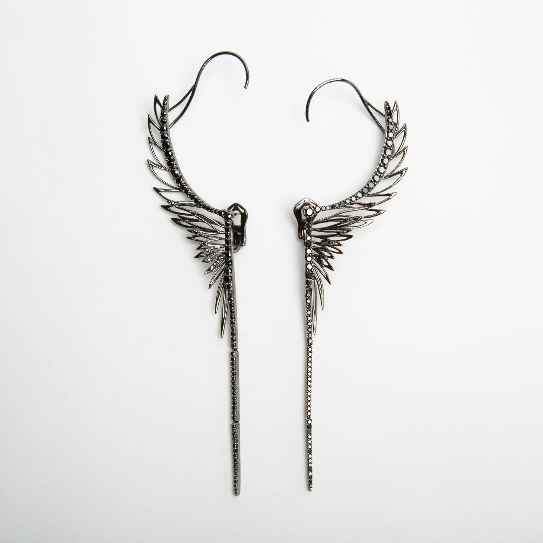 CRISTINA ORTIZ | BLACK DIAMOND WINGED EARRINGS