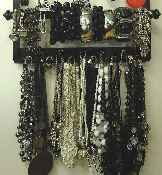 Deluxe Jewelry Holder Organizer Ebony Black Oak