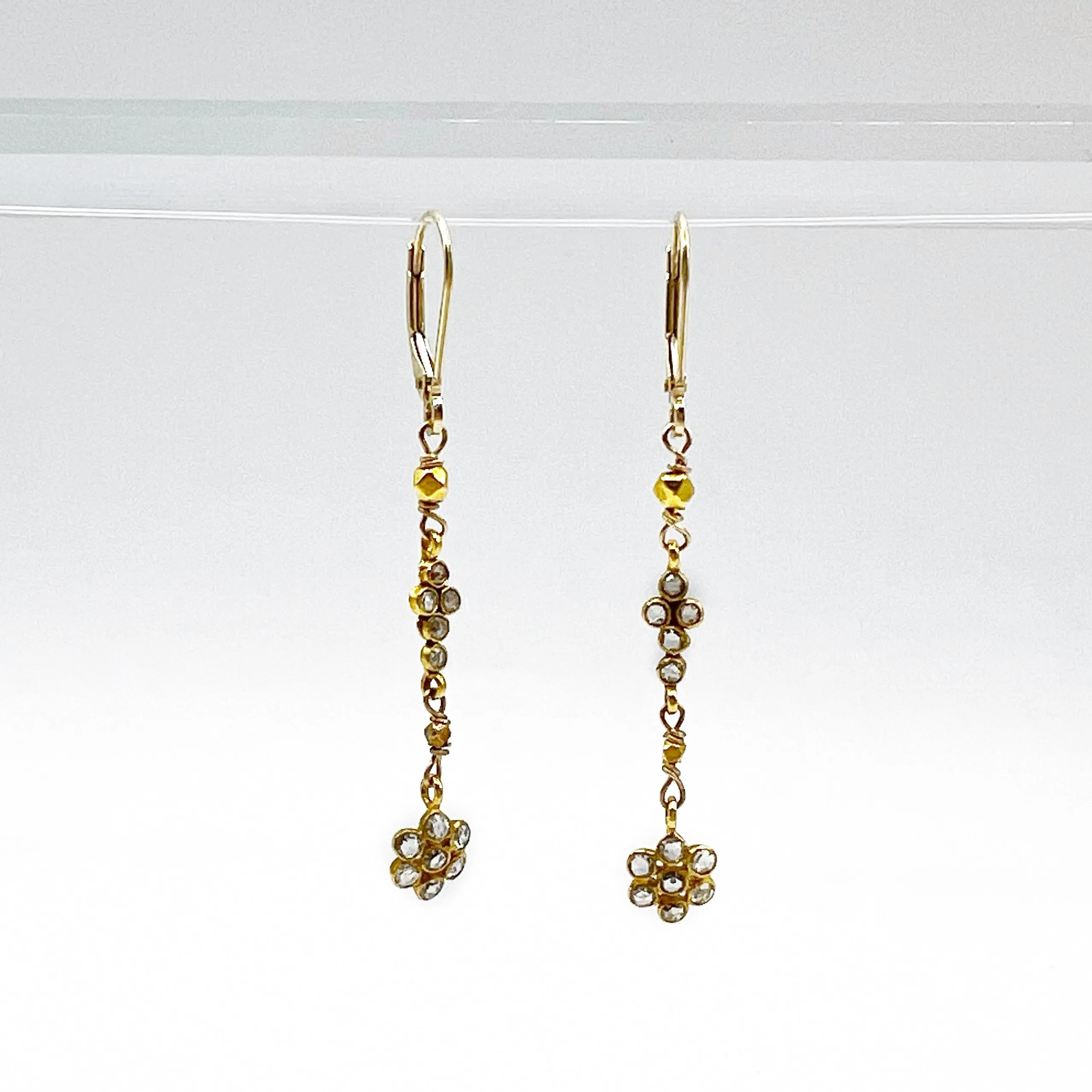 Diamond Flower Earrings