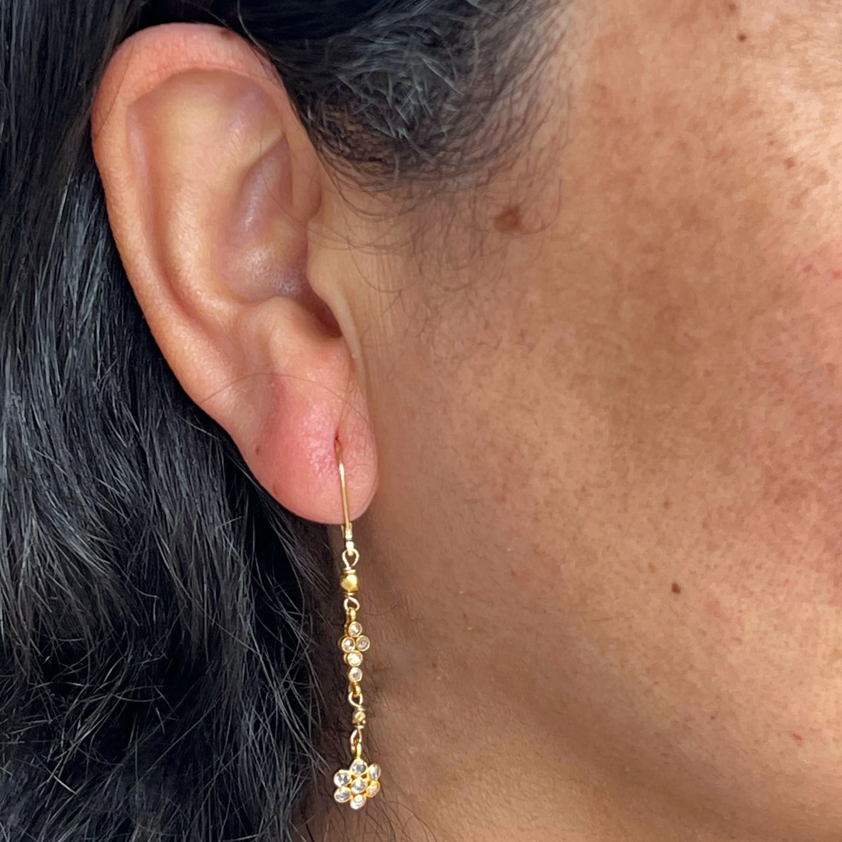 Diamond Flower Earrings