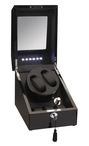Diplomat Black Edition Double Watch Winder with LED's