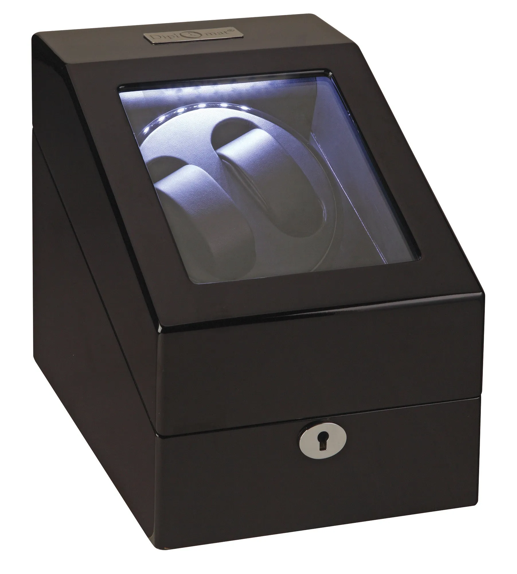 Diplomat Black Edition Double Watch Winder with LED's