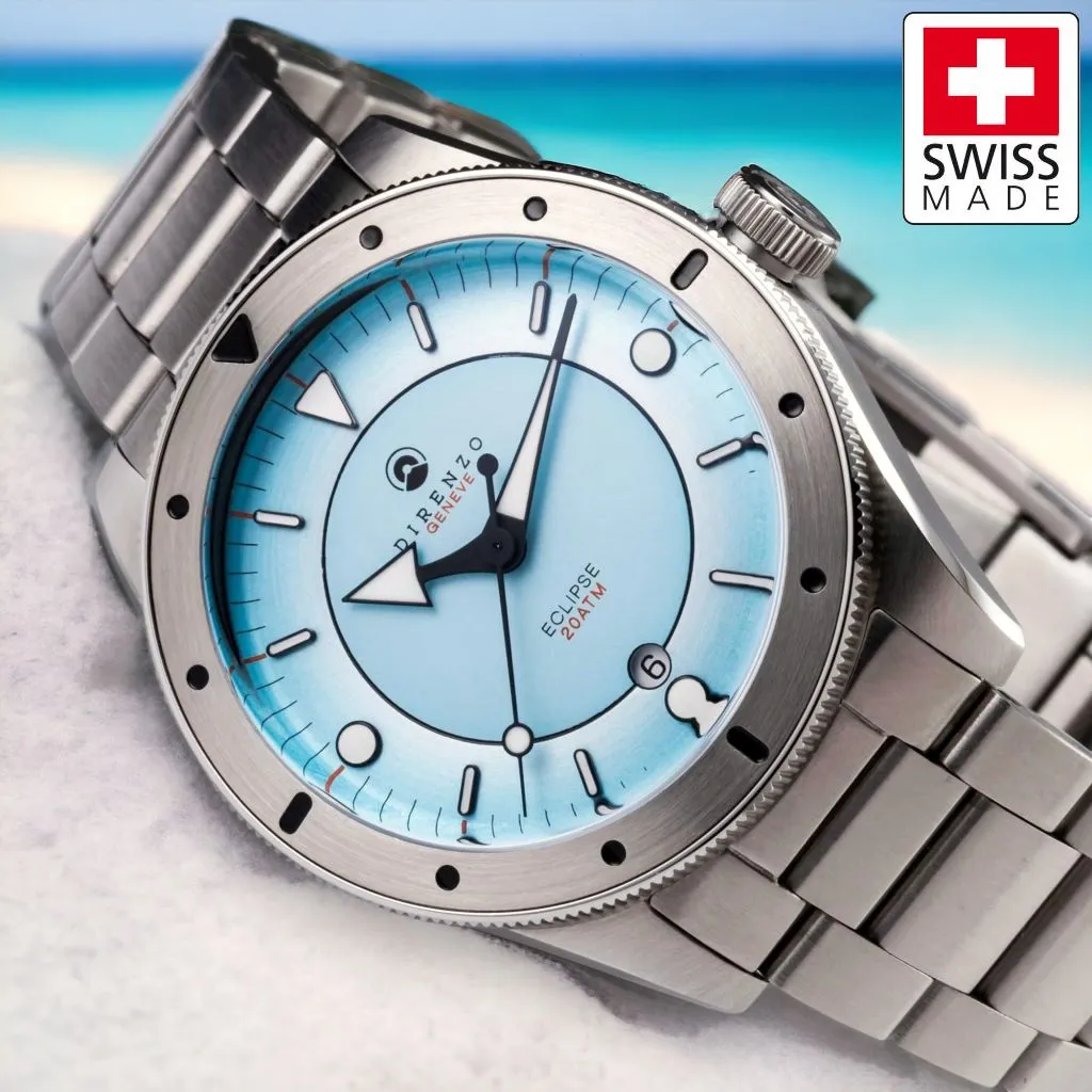 Direnzo DRZ03 Eclipse V2 Aqua&nbsp;Blue - Swiss&nbsp;Made