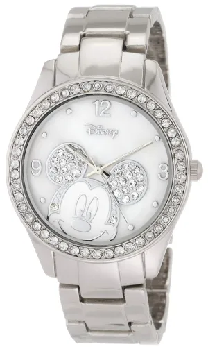 Disney MK2128 - Reloj de brazalete para mujer, diseño de Mickey Mouse, con vidriantes, color plateado