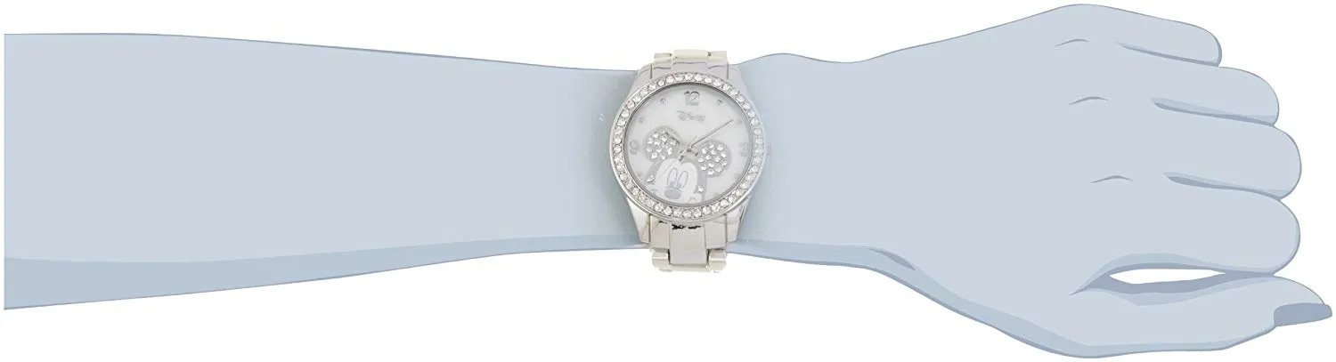 Disney MK2128 - Reloj de brazalete para mujer, diseño de Mickey Mouse, con vidriantes, color plateado