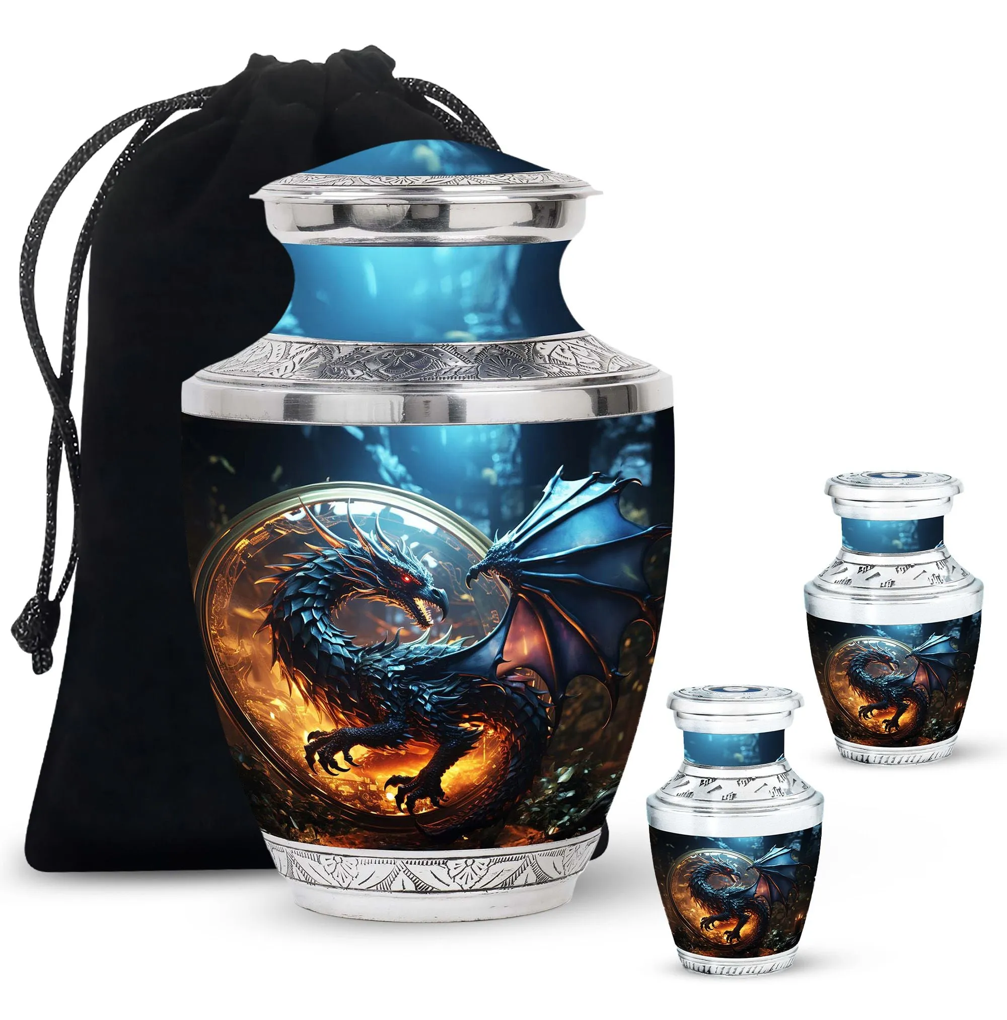 Dragon Enchanted Globe - Dragon Urns Funeral Large Cremation Urns