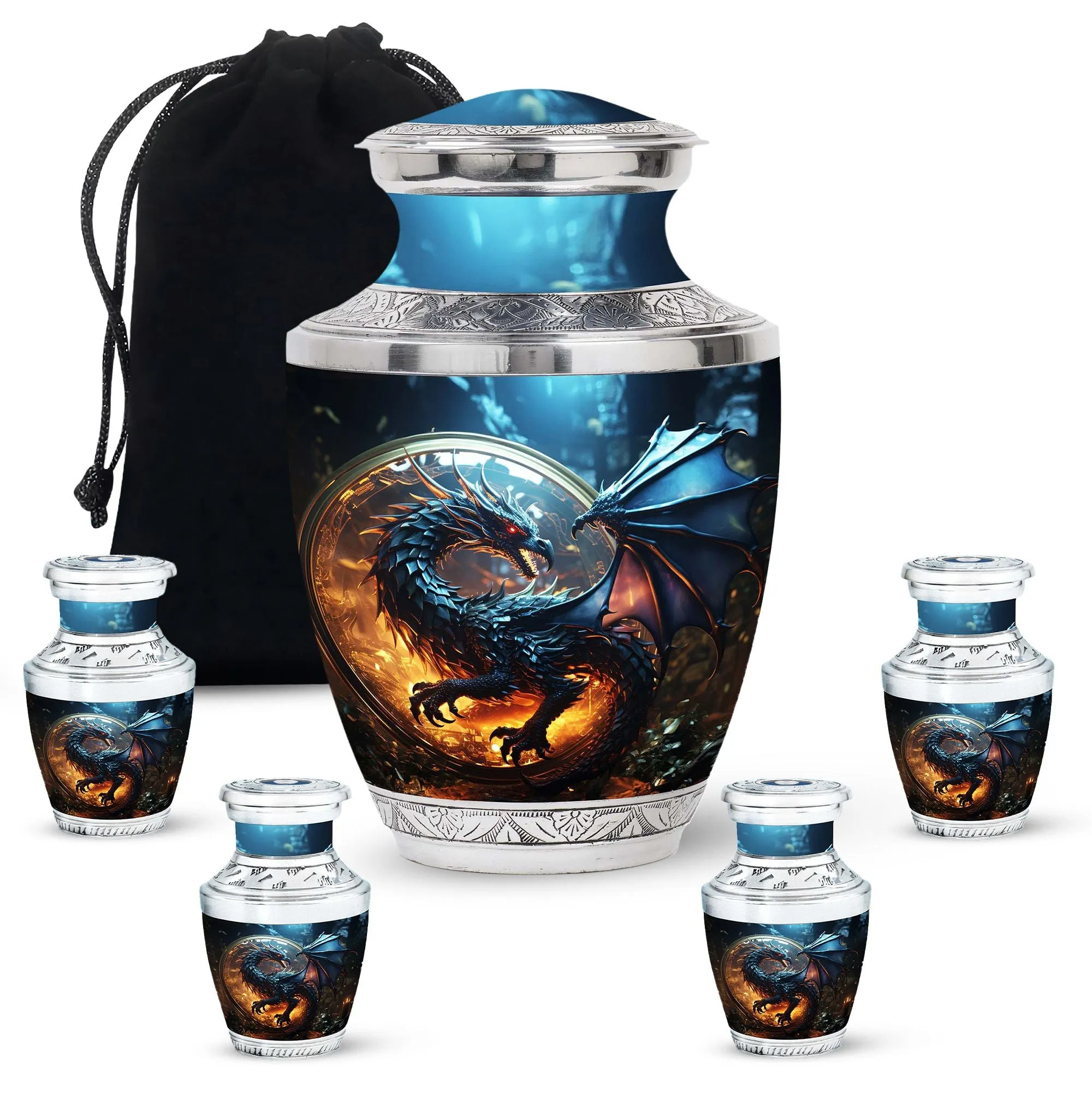 Dragon Enchanted Globe - Dragon Urns Funeral Large Cremation Urns