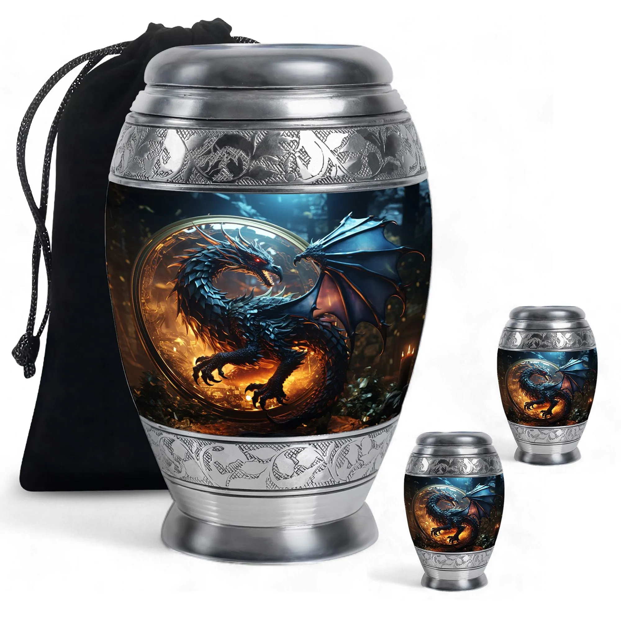 Dragon Enchanted Globe - Dragon Urns Funeral Large Cremation Urns