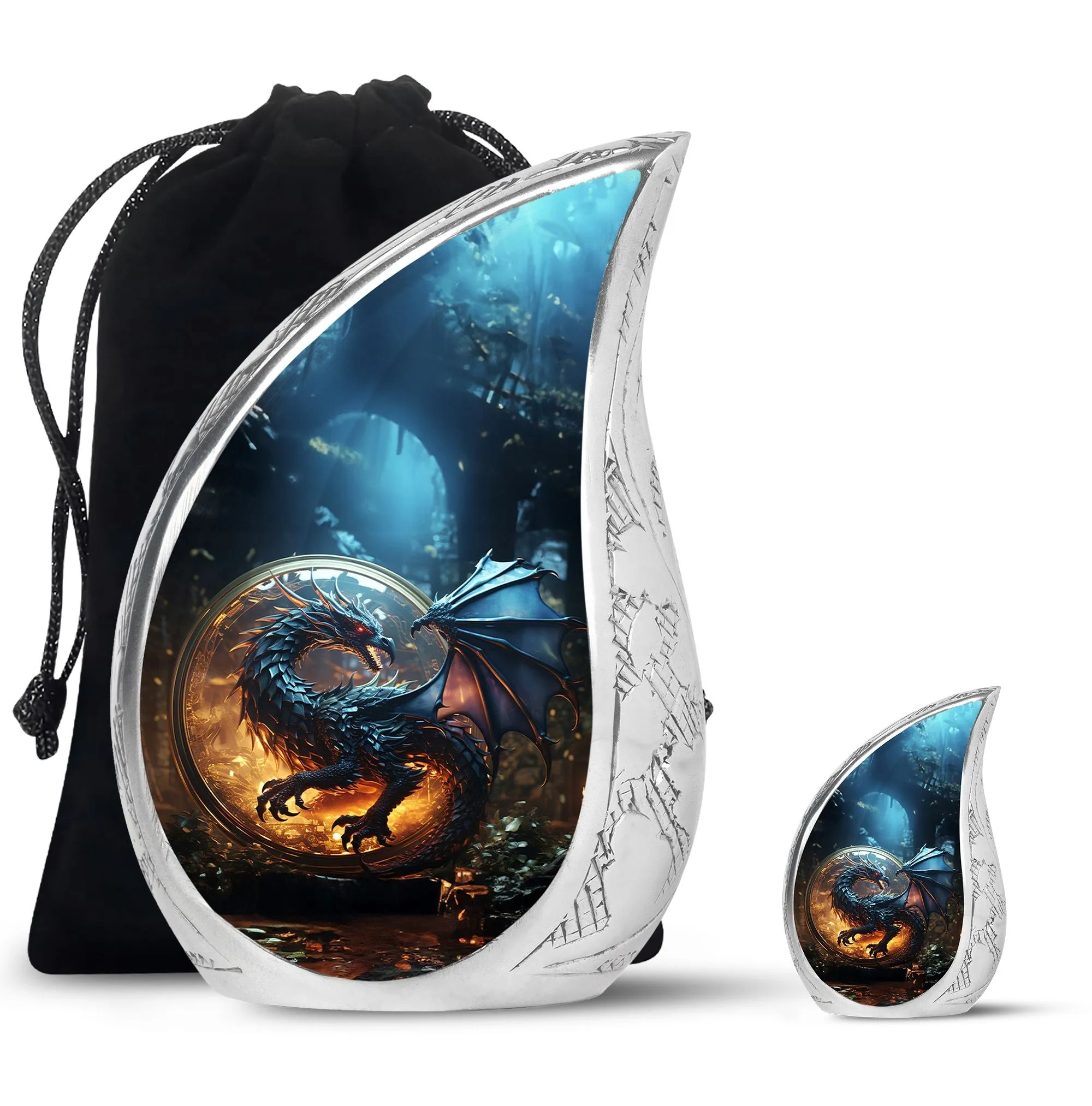 Dragon Enchanted Globe - Dragon Urns Funeral Large Cremation Urns