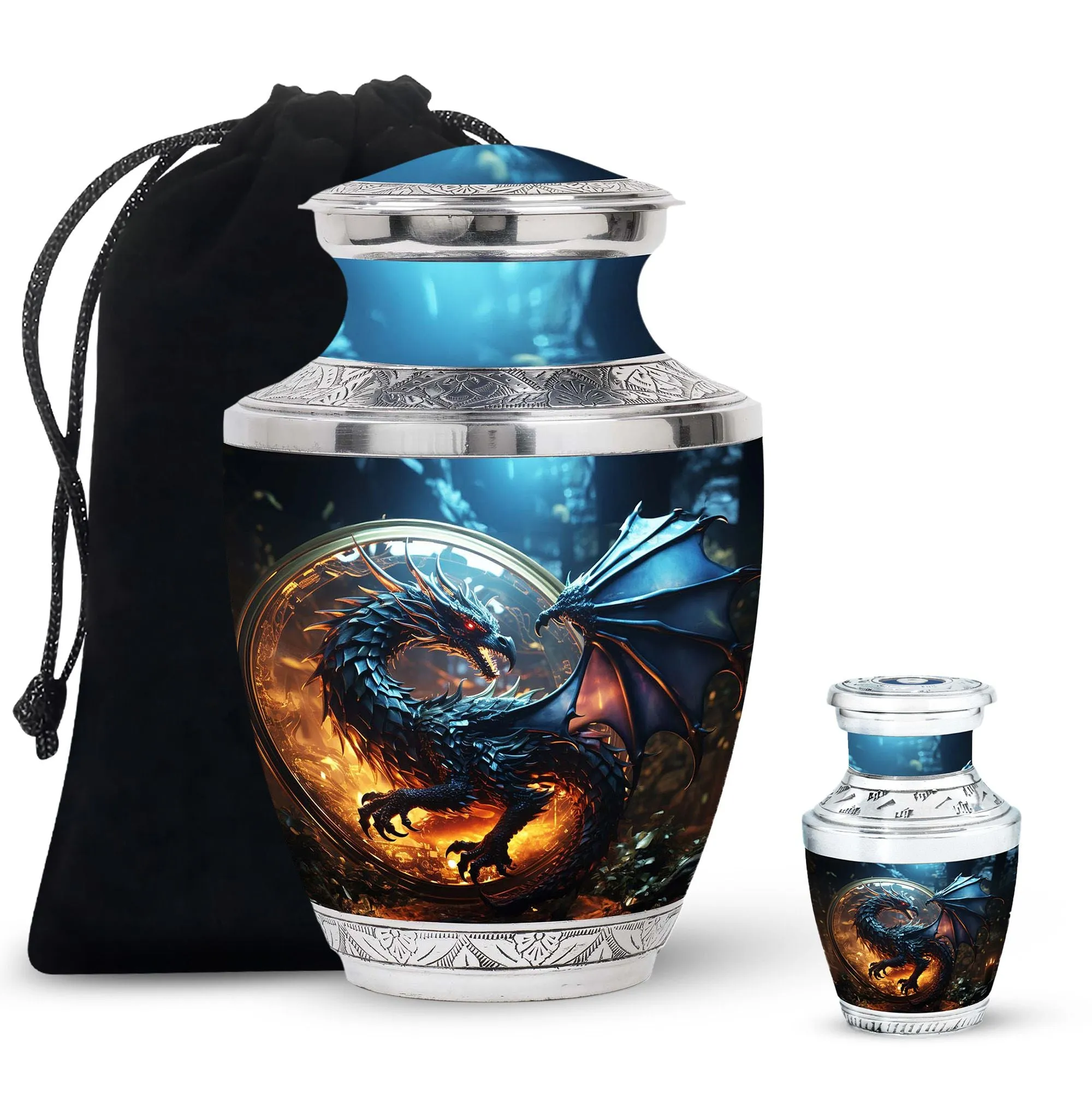 Dragon Enchanted Globe - Dragon Urns Funeral Large Cremation Urns