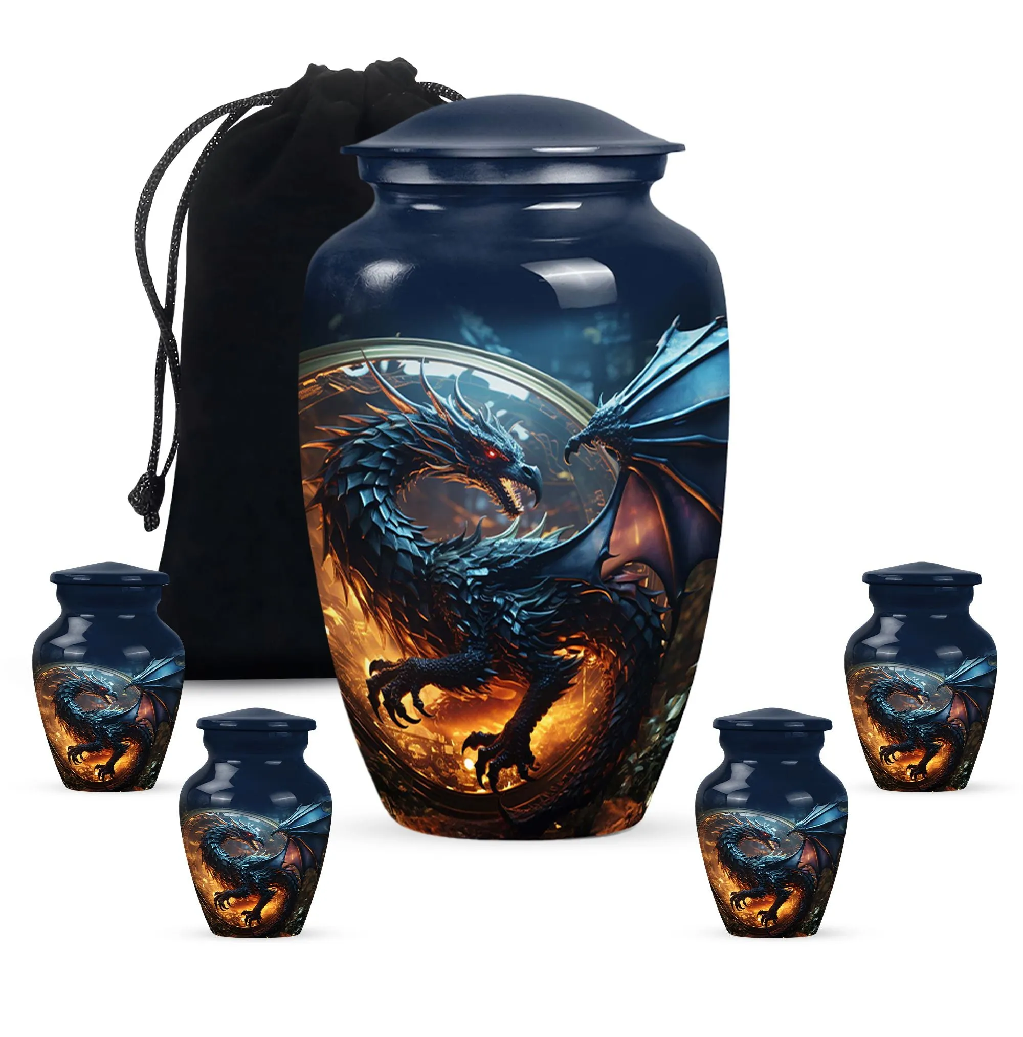 Dragon Enchanted Globe - Dragon Urns Funeral Large Cremation Urns