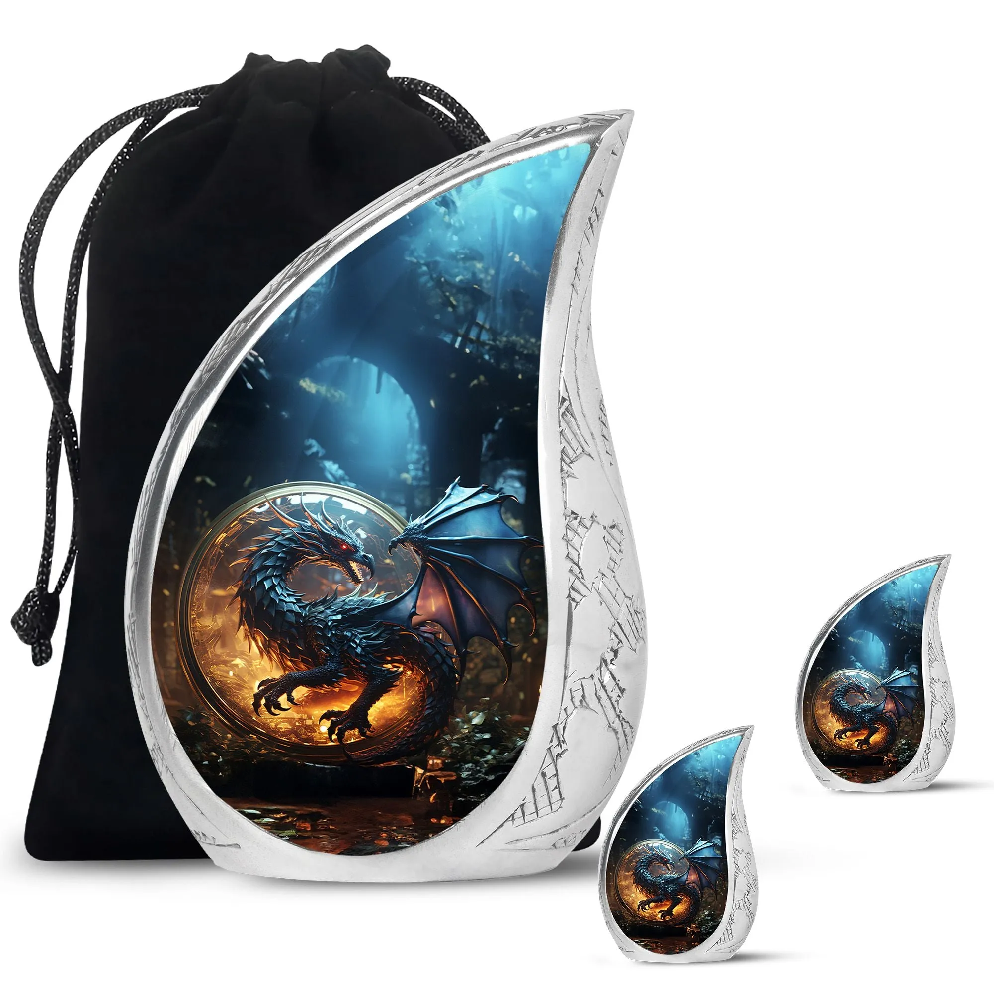 Dragon Enchanted Globe - Dragon Urns Funeral Large Cremation Urns