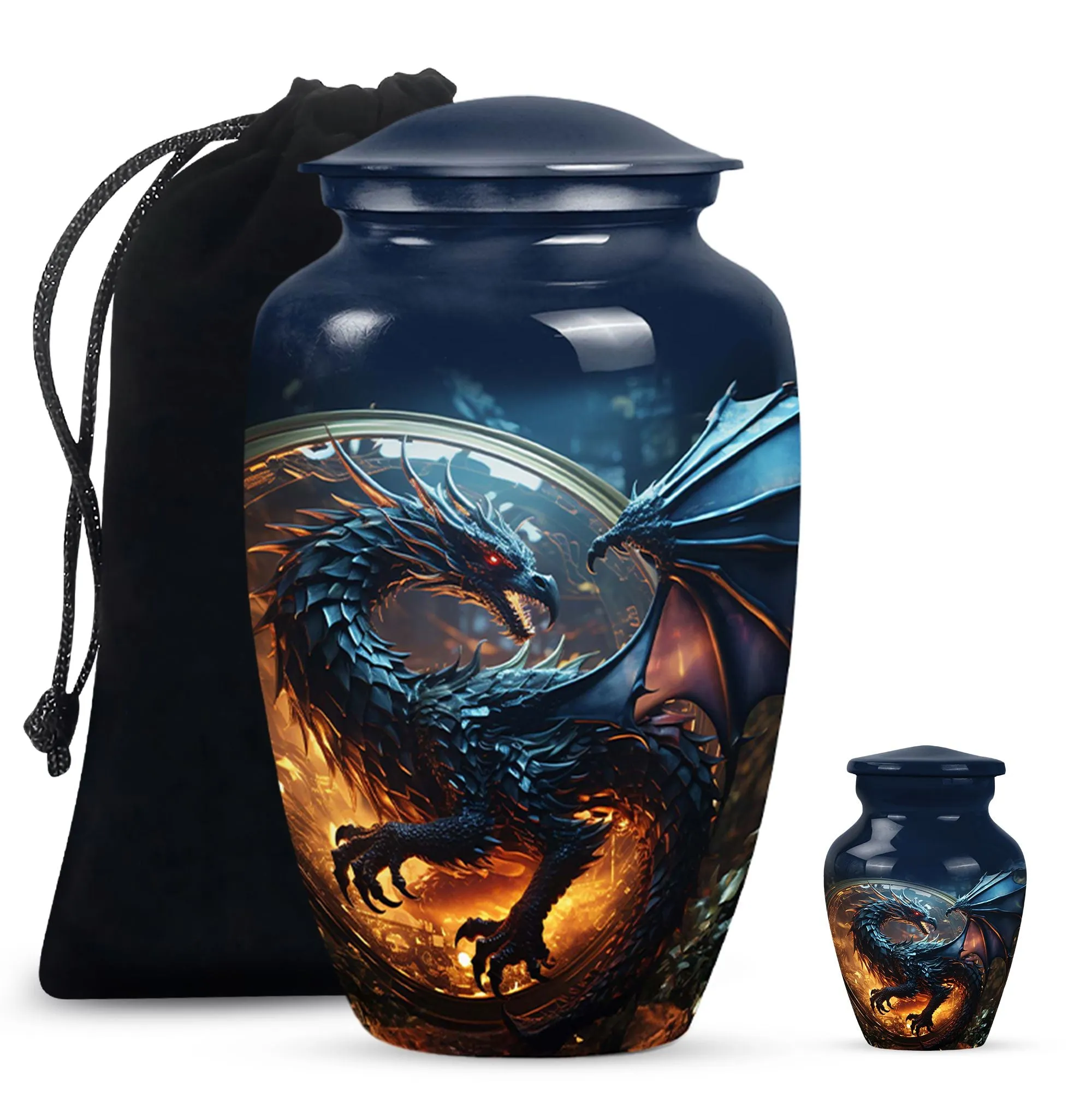 Dragon Enchanted Globe - Dragon Urns Funeral Large Cremation Urns