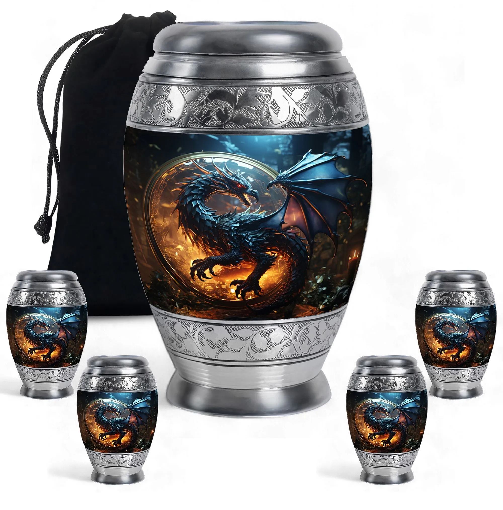 Dragon Enchanted Globe - Dragon Urns Funeral Large Cremation Urns