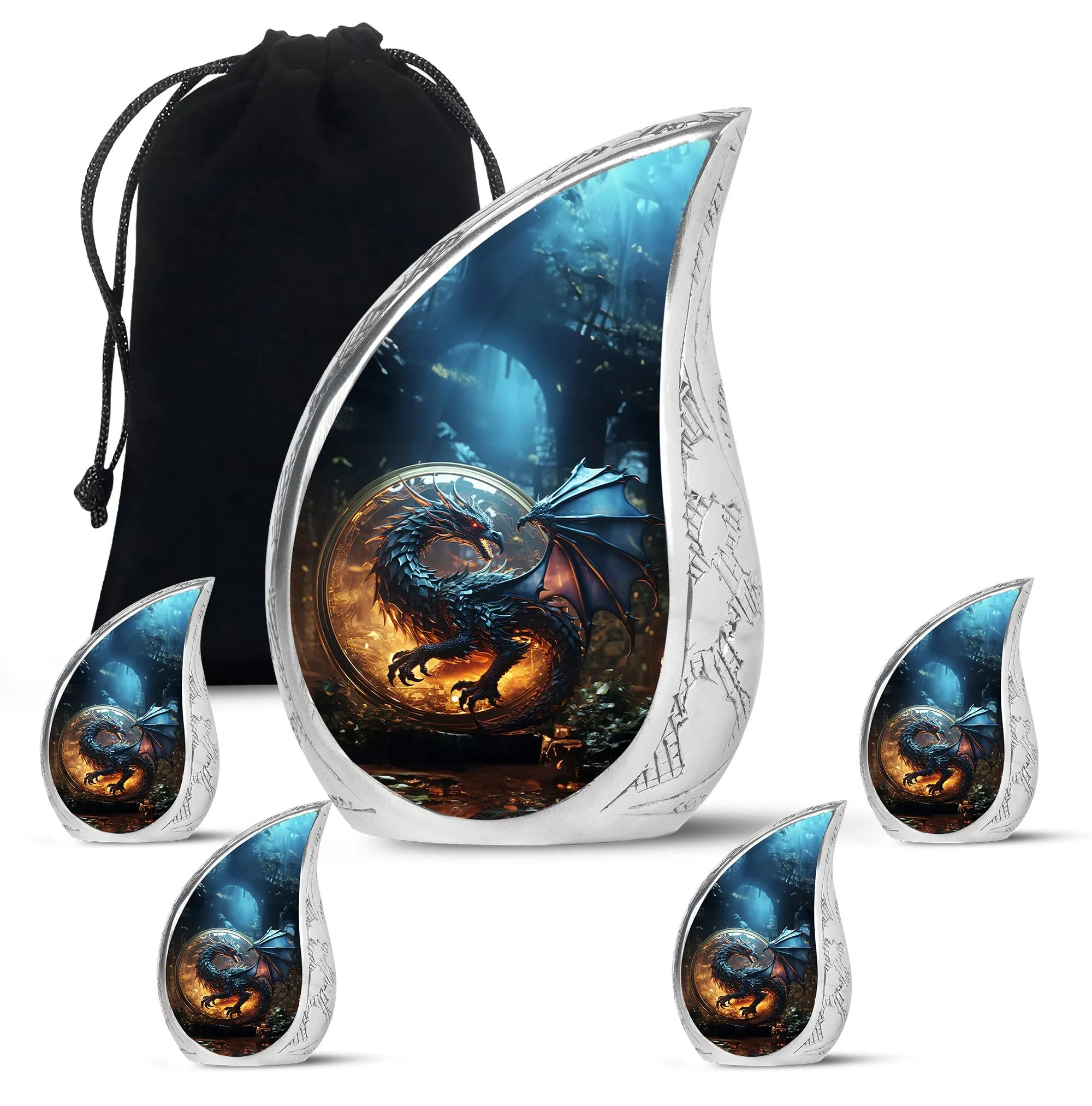 Dragon Enchanted Globe - Dragon Urns Funeral Large Cremation Urns