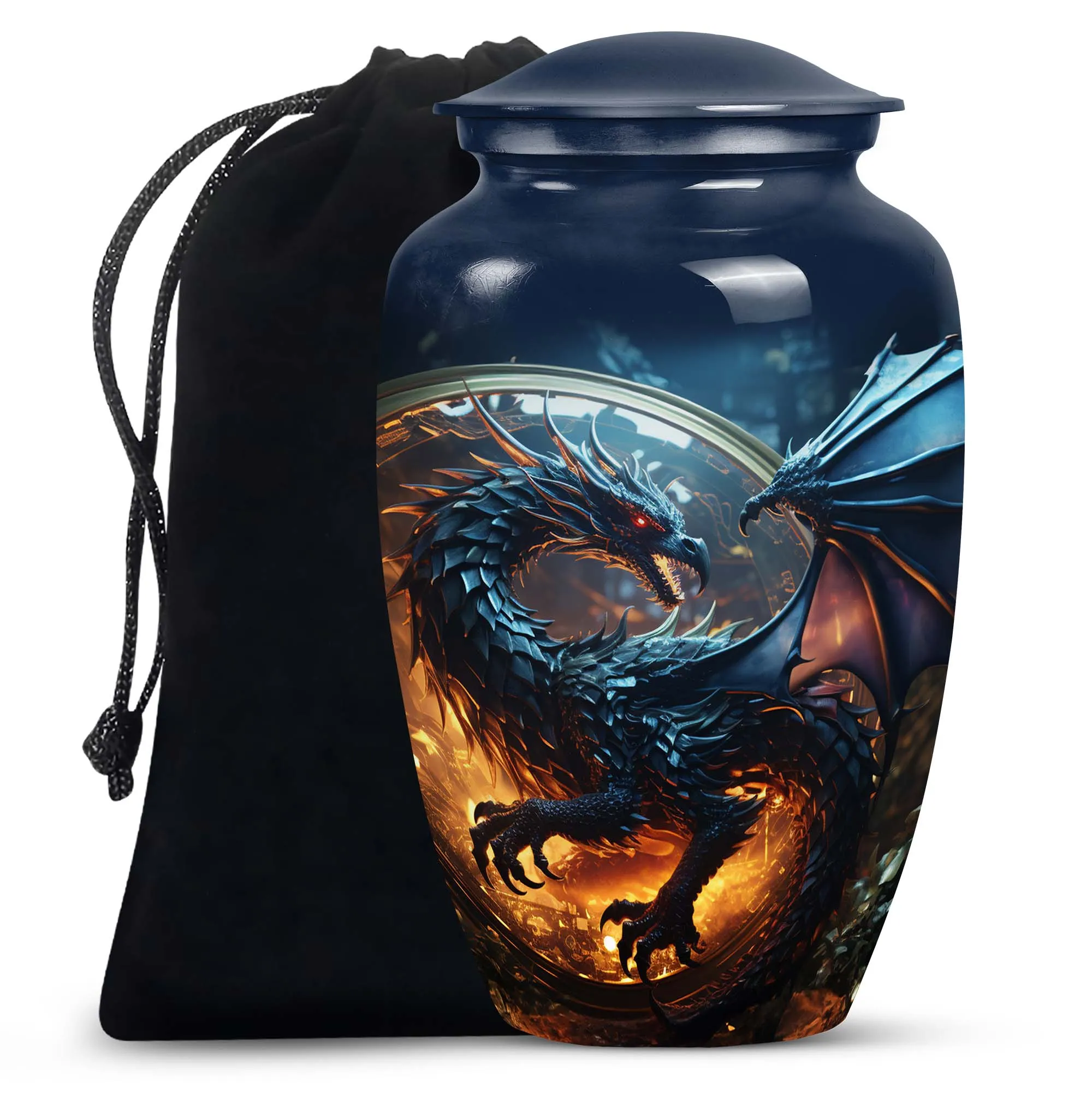 Dragon Enchanted Globe - Dragon Urns Funeral Large Cremation Urns