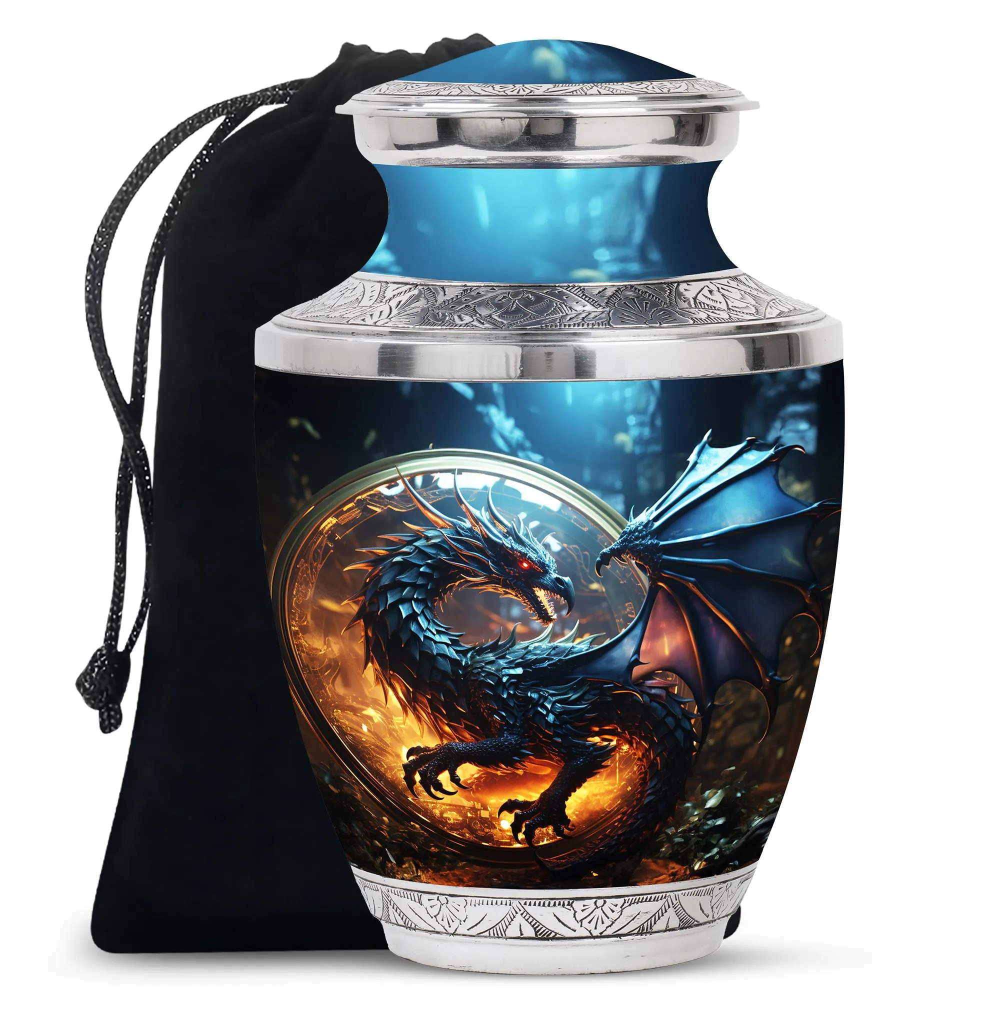 Dragon Enchanted Globe - Dragon Urns Funeral Large Cremation Urns