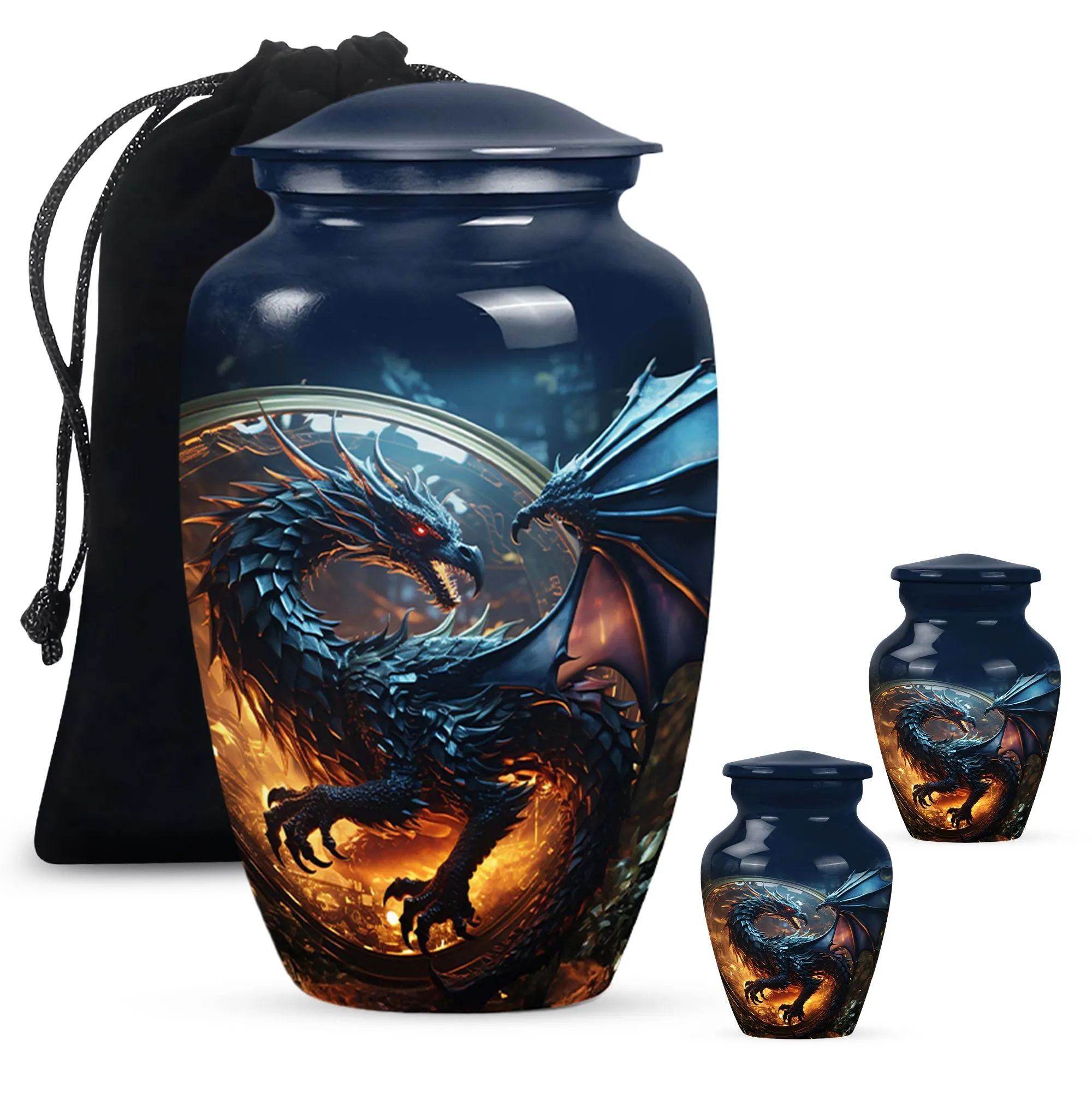 Dragon Enchanted Globe - Dragon Urns Funeral Large Cremation Urns