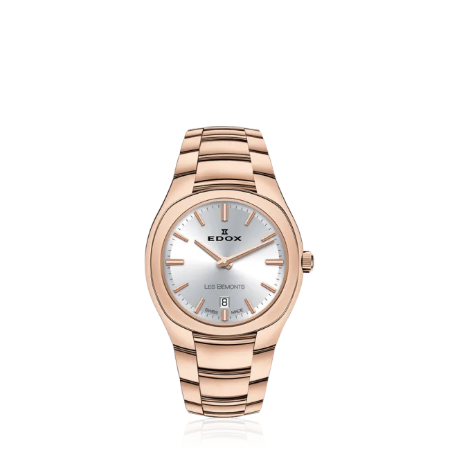 EDOX SWISS MADE 57004-37R-AIR LES BÉMONTS ULTRA SLIM DATE WOMEN