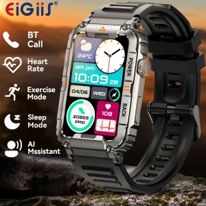 EIGIIS New Military Smart Watch 100  Sports Modes Health Monitor Bluetooth Call IP67 Waterproof Men Women For IOS Android KR88