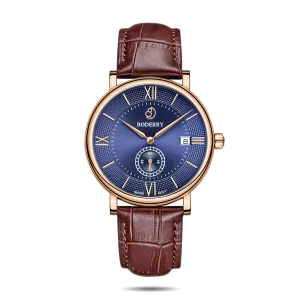ELEGANT - Swiss Quartz Movement Watch | Rose Gold & Blue Dial