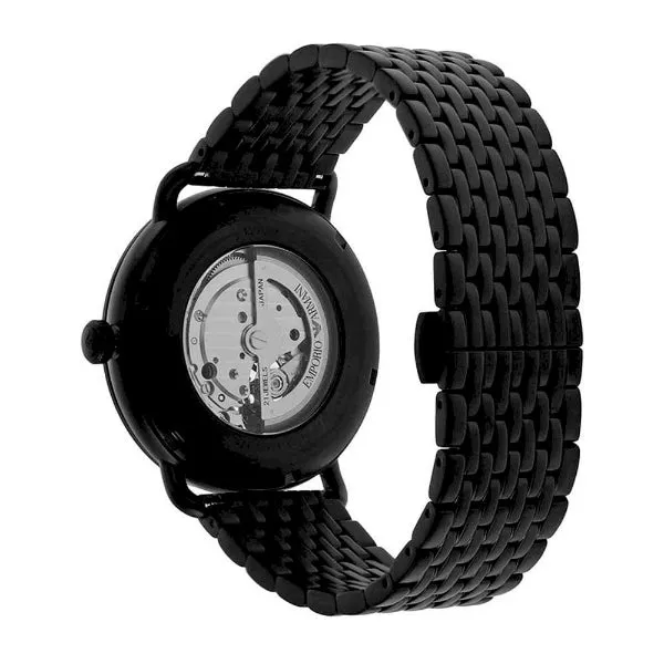 Emporio Armani Meccanico Black Stainless Steel Black Dial Automatic Watch for Gents - AR60025