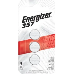 Energizer 357/303 Silver Oxide Button Battery, 3 Pack