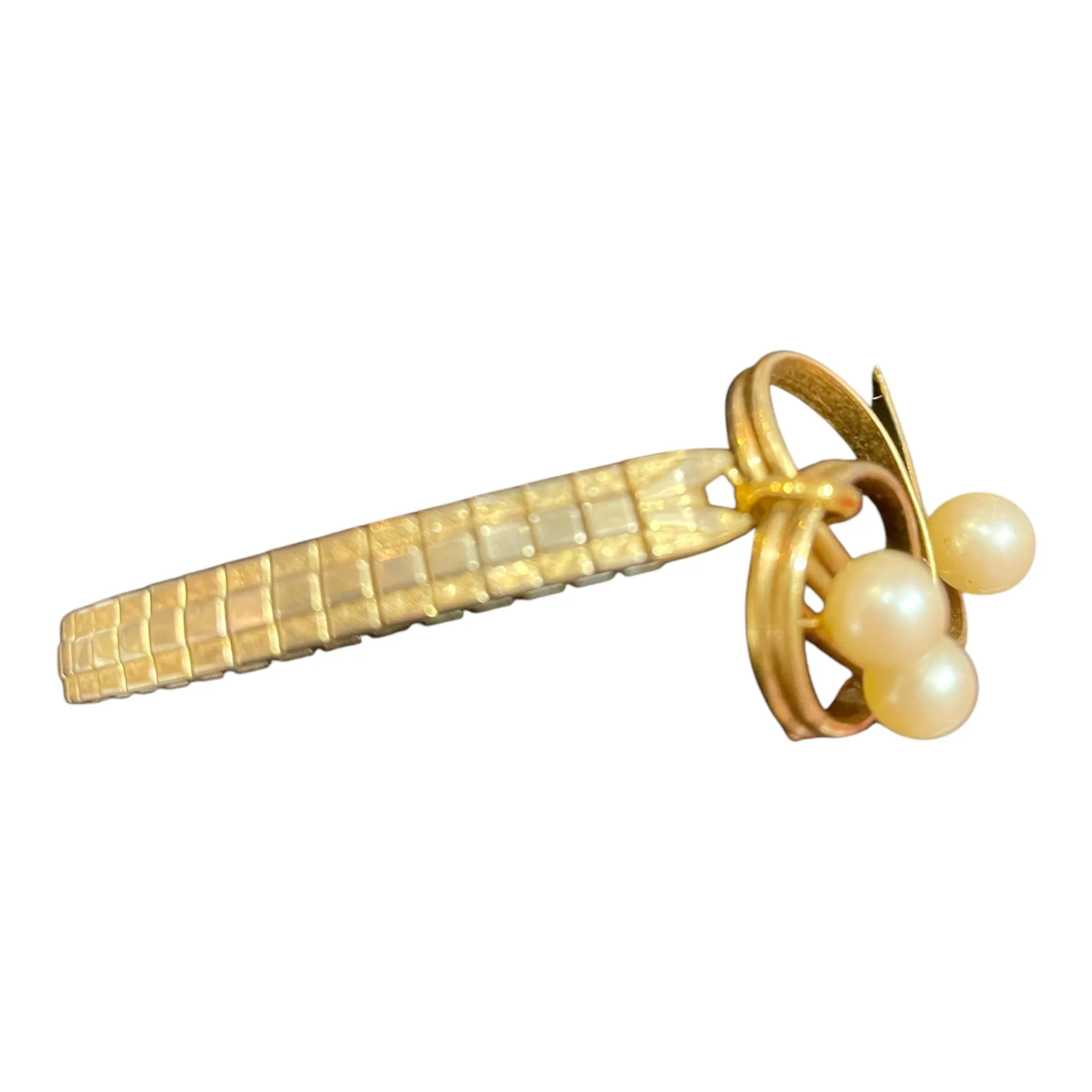 Faux Pearl Tornado - Handmade one-of-a-kind adjustable vintage bracelet (upcycled from vintage )