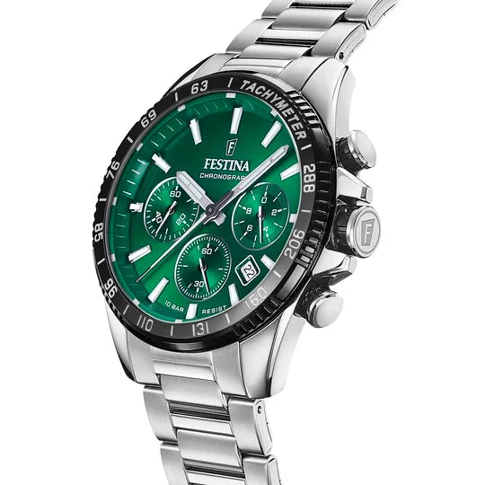 Festina Men's Chrono Green Dial Watch