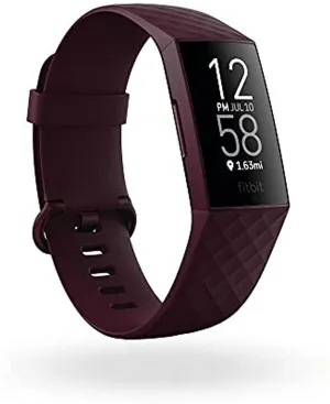 Fitbit Charge 4 Fitness and Activity Tracker with Built-in GPS, Heart Rate, Sleep & Swim Tracking, Rosewood/Rosewood, One Size (S &L Bands Included)