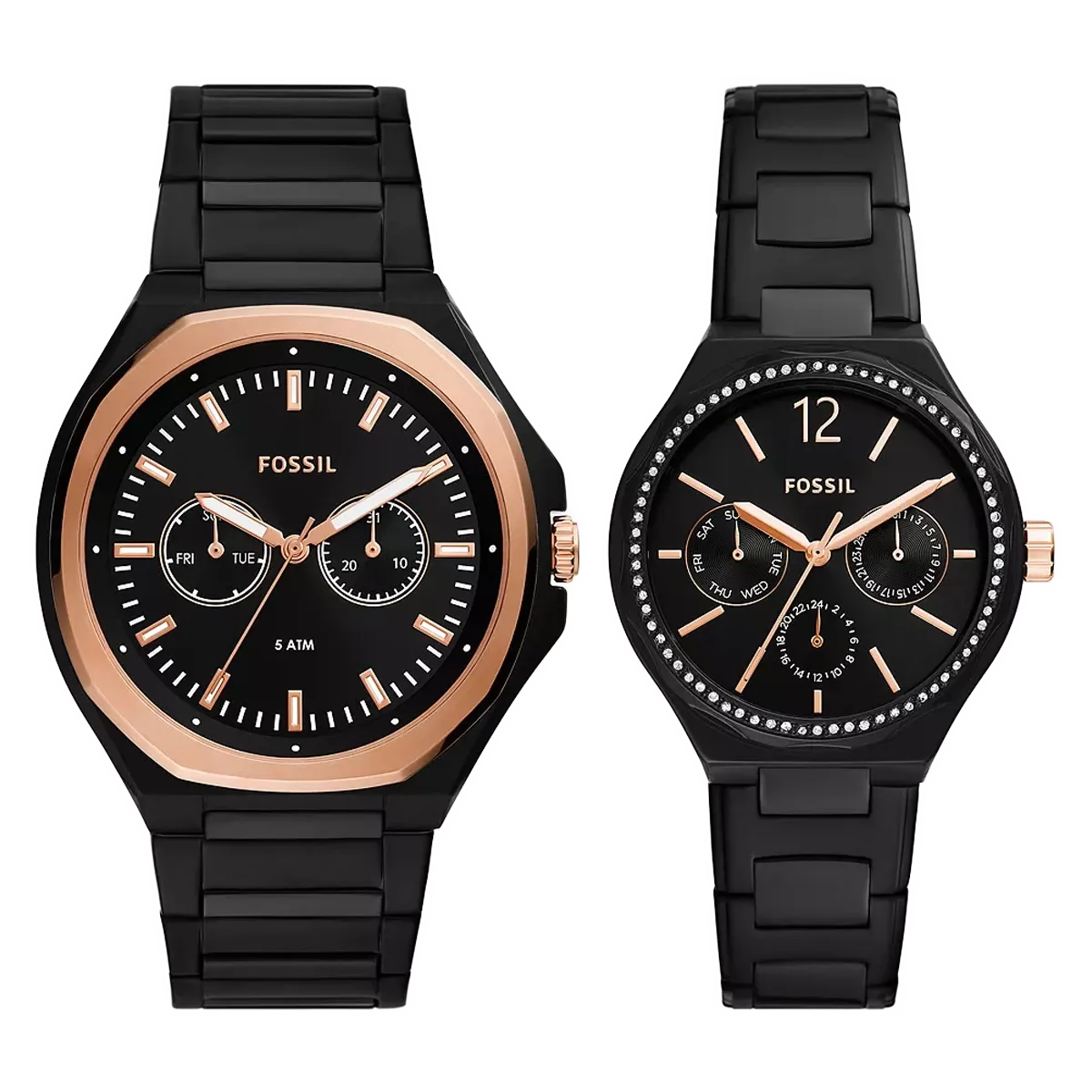 Fossil Couple Set His Her Stainless Steel Watches - BQ2645SET