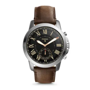 Fossil Ftw1156 Q Grant Hybrid Smartwatch Leather Strap Brown