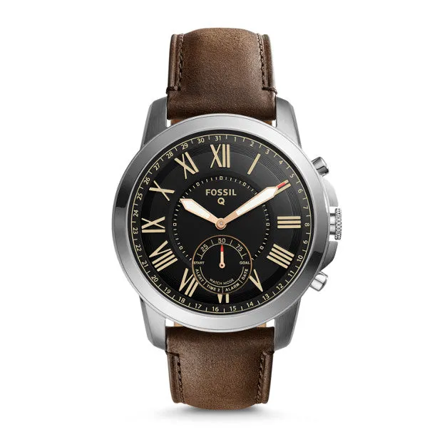 Fossil Ftw1156 Q Grant Hybrid Smartwatch Leather Strap Brown