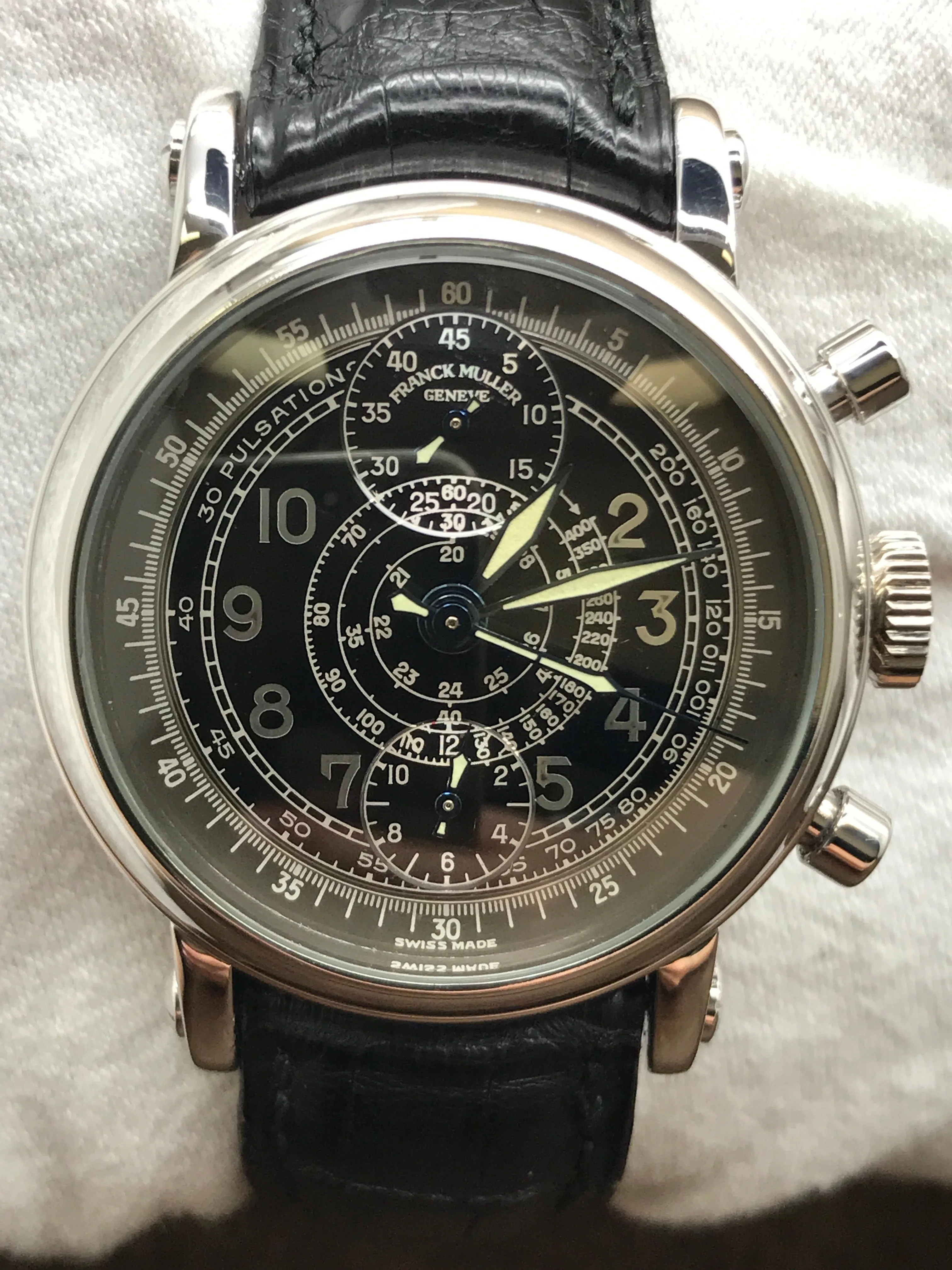 Franck Muller Pulsometer 18K WG 7000 CC S 3645 Black Dial Automatic Men's Watch