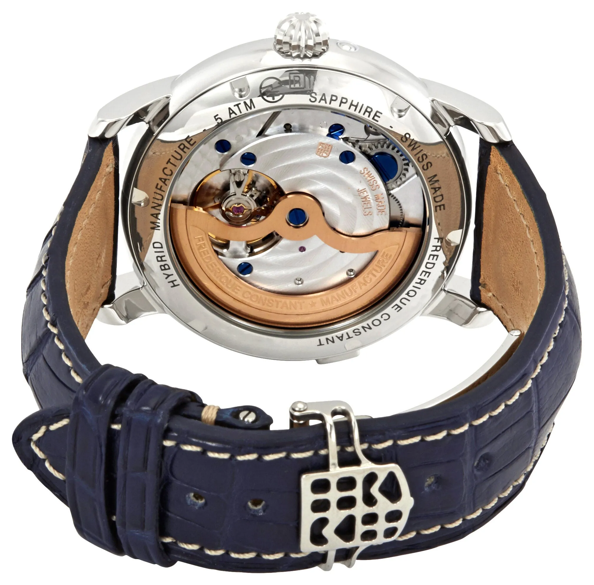 Frederique Constant Hybrid Navy Dial Manufacture Automatic Men's Smart Watch FC-750MCN4H6
