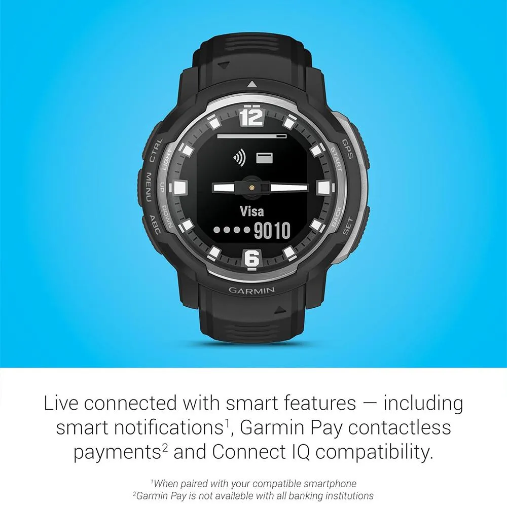 Garmin Instinct Crossover Rugged Hybrid Smartwatch Black with 2 Year Warranty