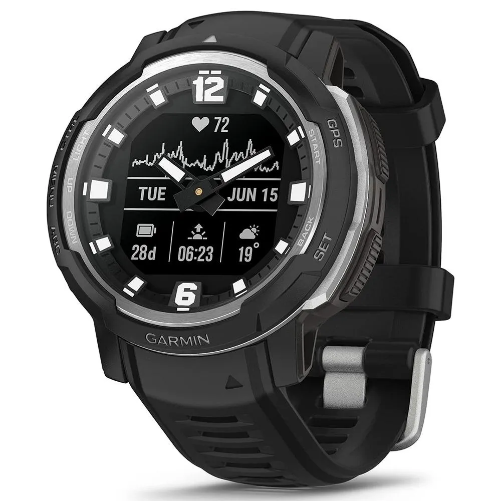 Garmin Instinct Crossover Rugged Hybrid Smartwatch Black with 2 Year Warranty