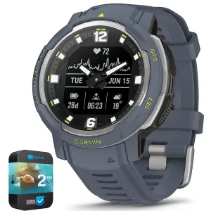 Garmin Instinct Crossover Rugged Hybrid Smartwatch Blue Granite 2 Year Warranty