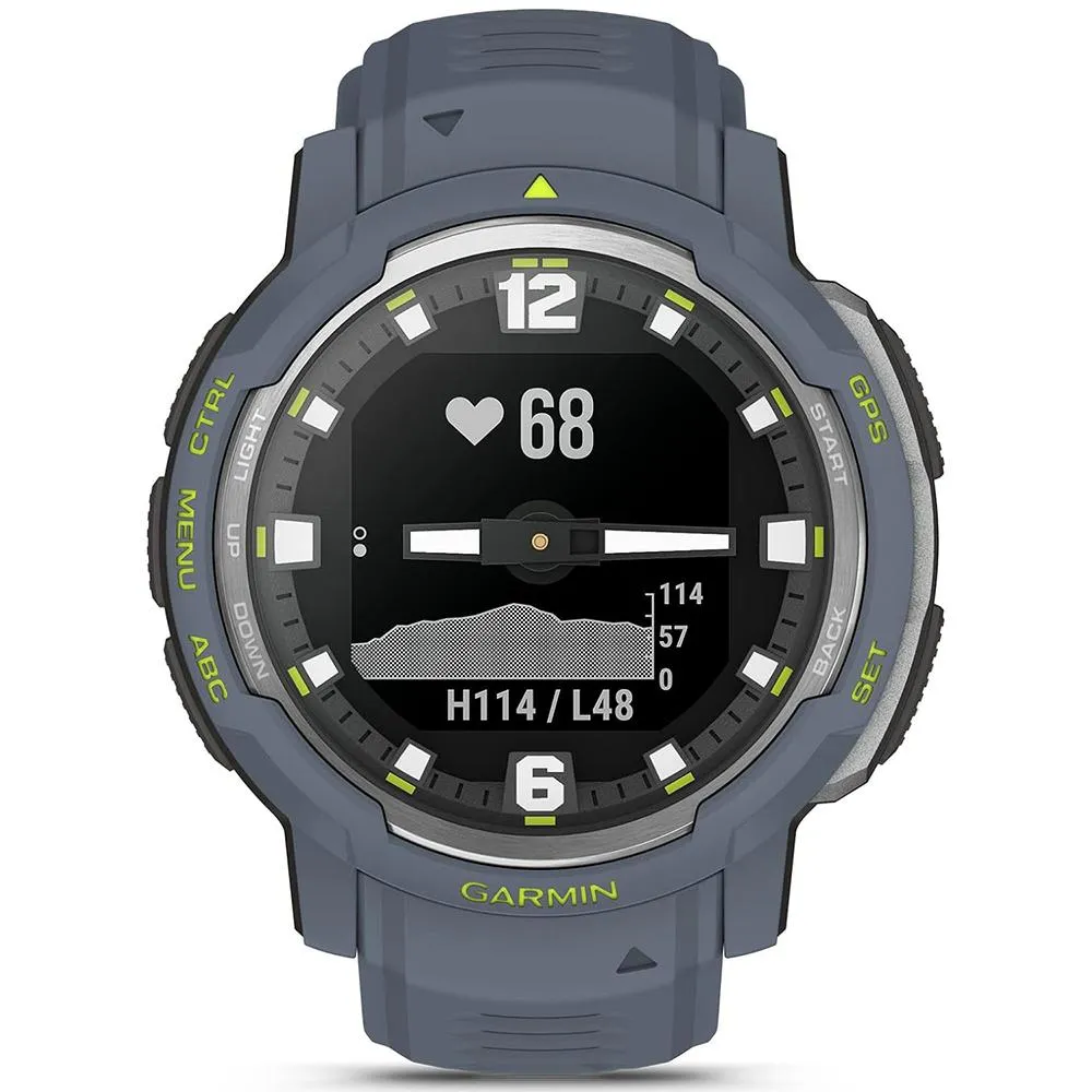 Garmin Instinct Crossover Rugged Hybrid Smartwatch Blue Granite 2 Year Warranty
