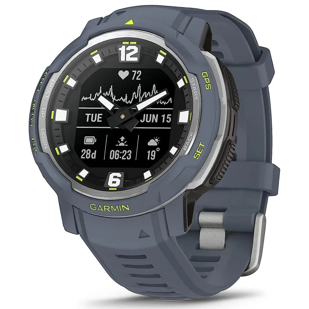 Garmin Instinct Crossover Rugged Hybrid Smartwatch Blue Granite 2 Year Warranty