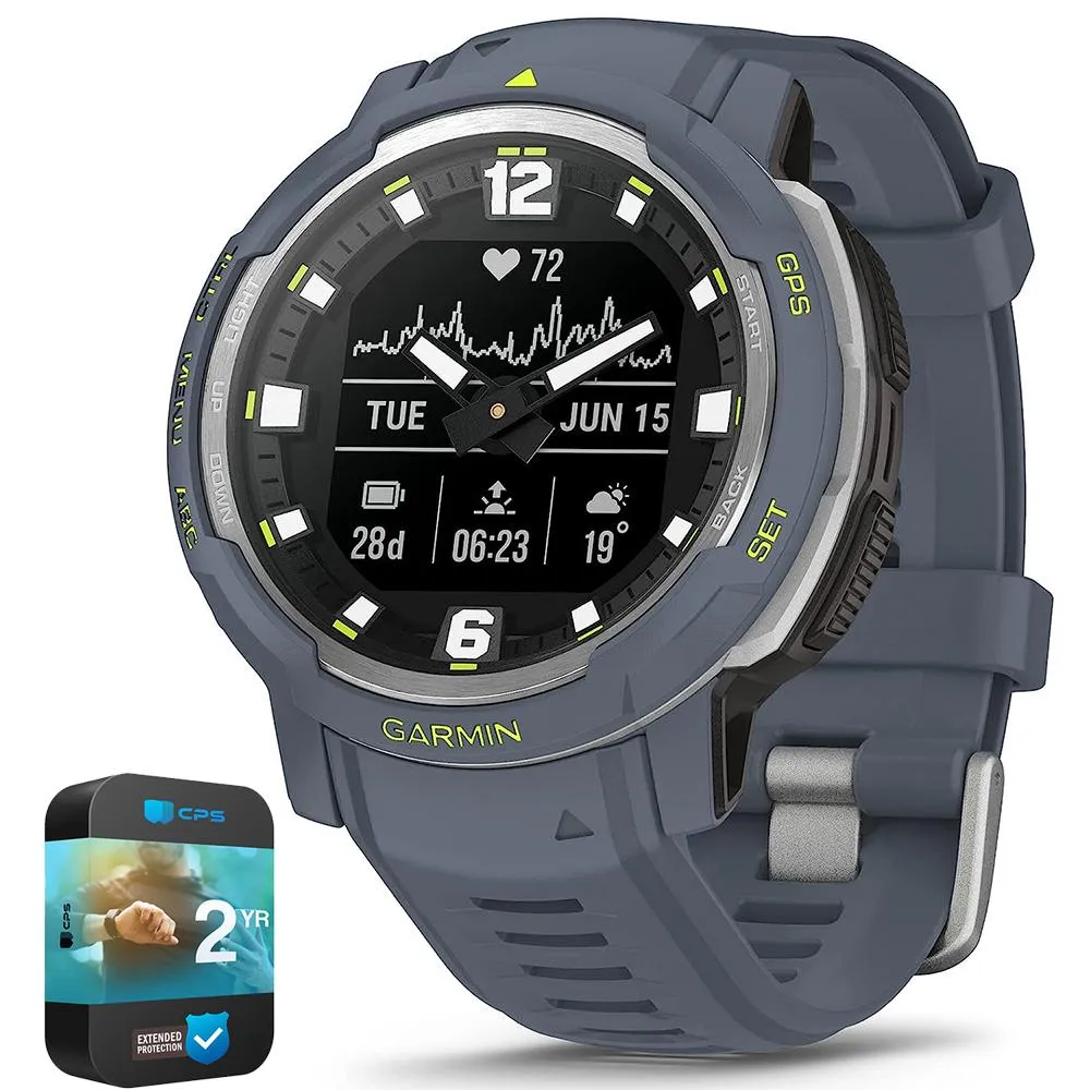 Garmin Instinct Crossover Rugged Hybrid Smartwatch Blue Granite 2 Year Warranty