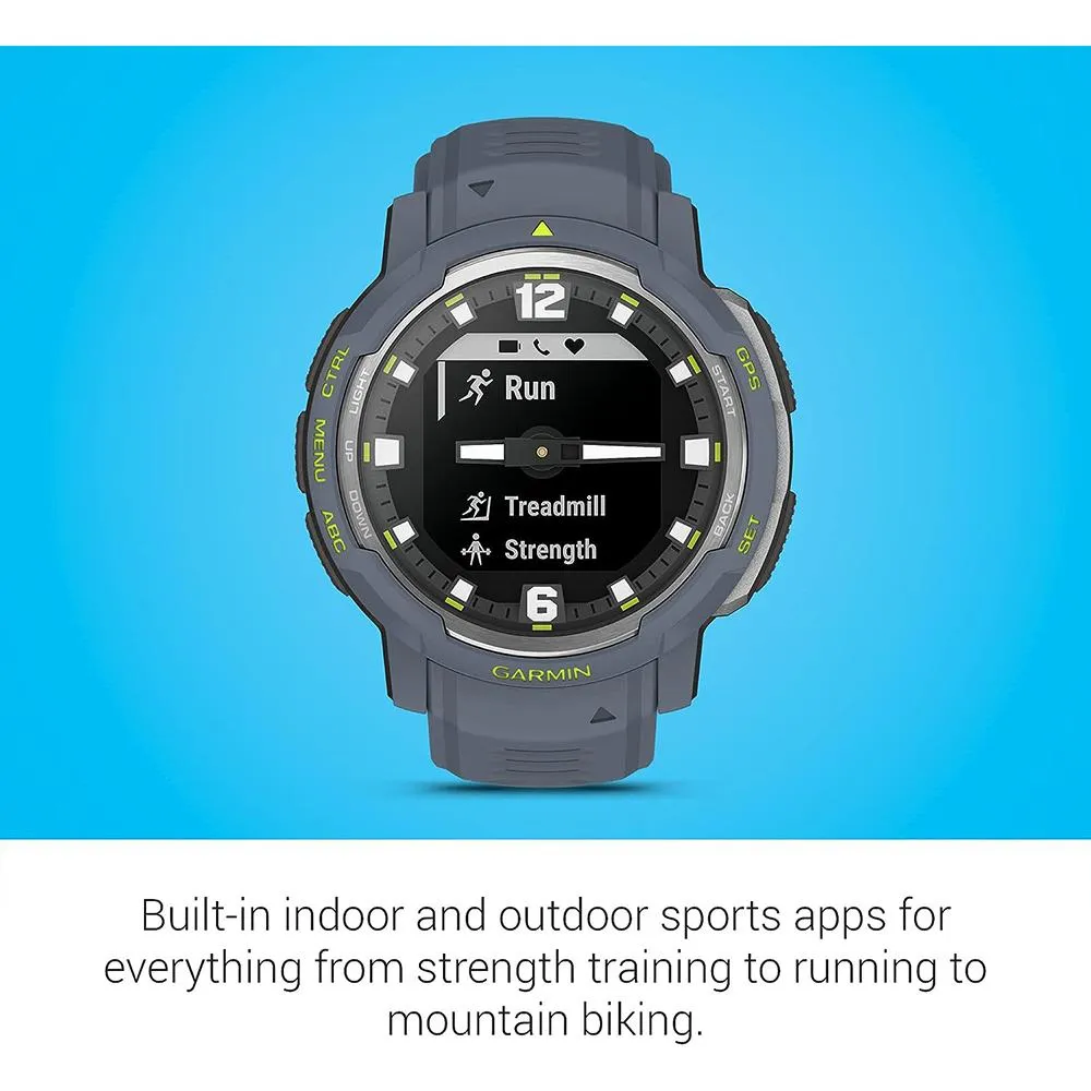 Garmin Instinct Crossover Rugged Hybrid Smartwatch Blue Granite 2 Year Warranty