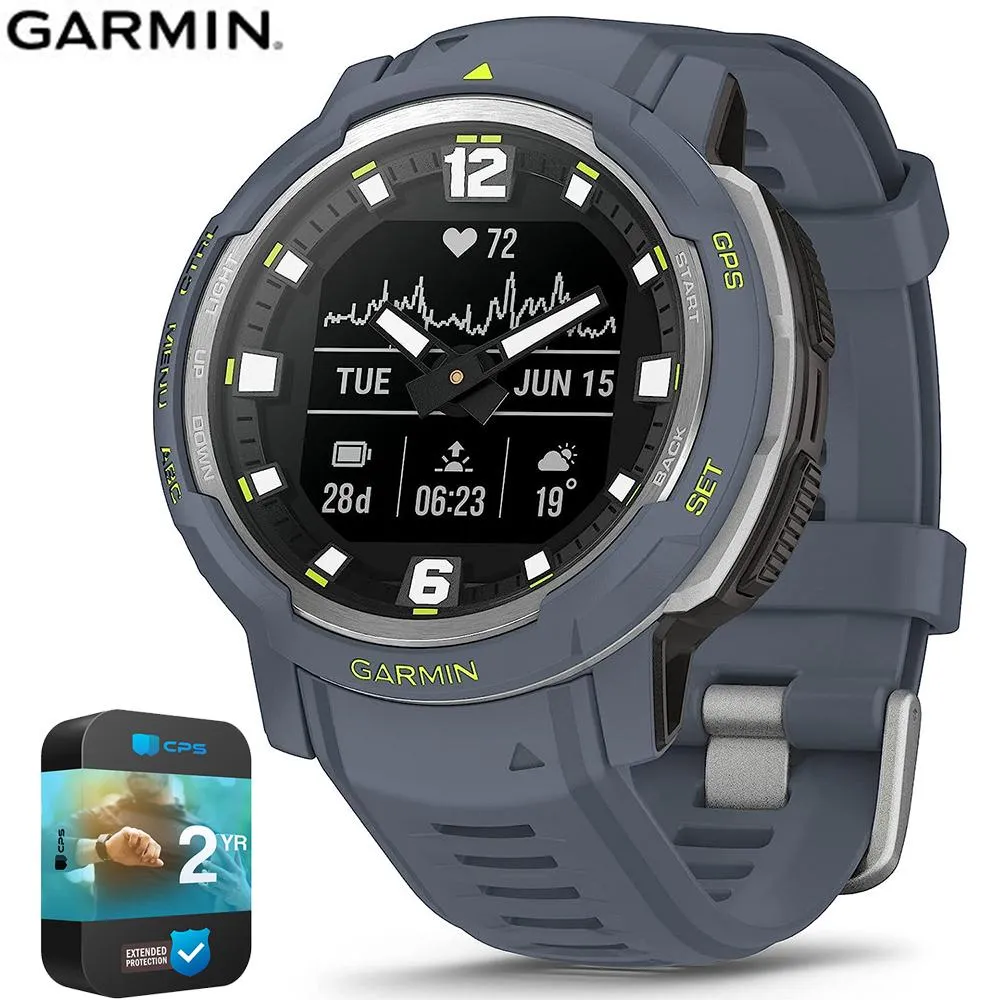 Garmin Instinct Crossover Rugged Hybrid Smartwatch Blue Granite 2 Year Warranty