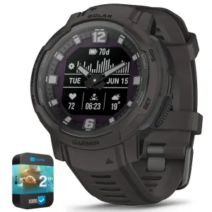 Garmin Instinct Crossover Solar Rugged Hybrid Smartwatch Graphite 2 Yr Warranty